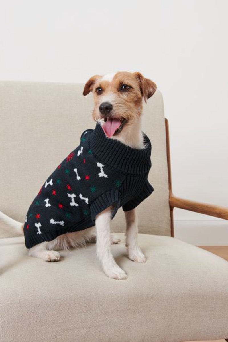 Tchibo Dog Graphic Sweater, Navy Combo - Image 1