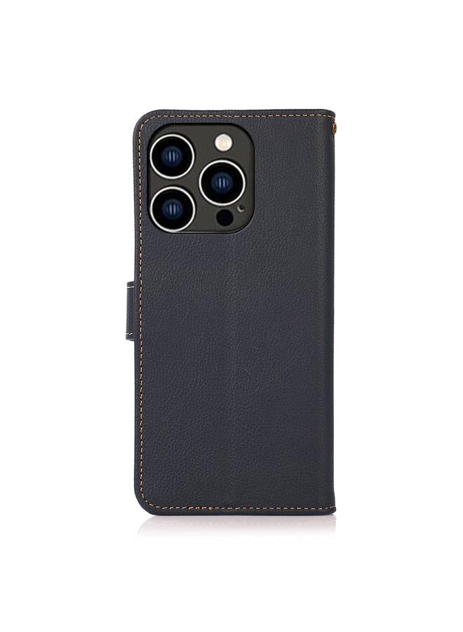 S-TOP Case For iPhone 14 Pro KHAZNEH Custer Genuine Leather RFID Phone Case - Image 3