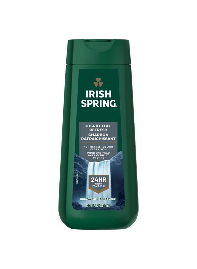 Irish Spring Charcoal Refresh Body Wash for Men, 20 Fl Oz (Pack of 4) - Image 1