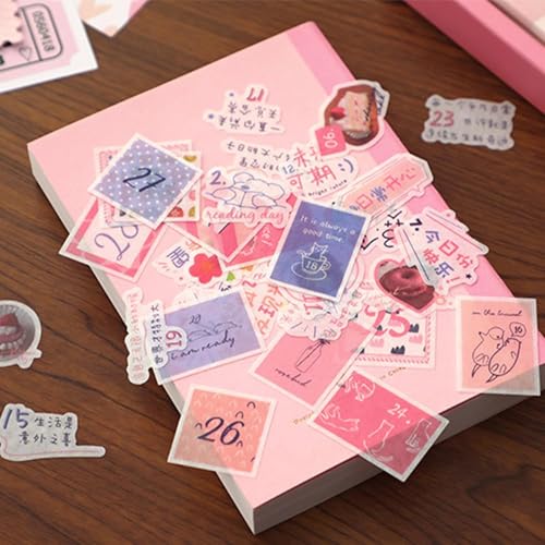 GDNK Scrape Book Kit Scrapbooking Kit Vintage Journal Scrapbook Pack DIY Paper Stickers, Craft Kits Notebook, Collage Album Aesthetic Sticker Journaling Scrapbook Photo Album (Pink) - Image 5