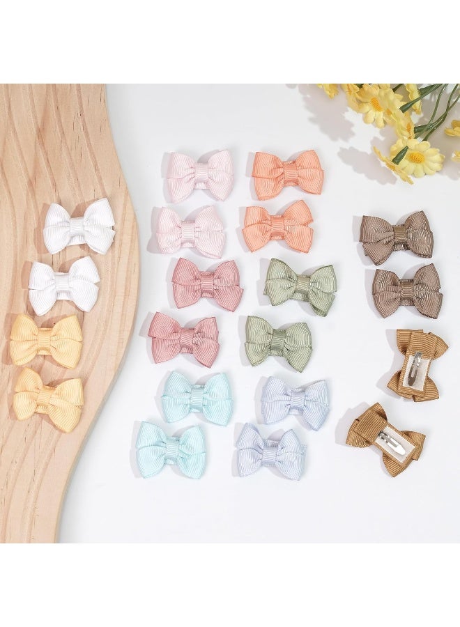 DED Baby Hair Clips 40 Pieces 20 Colors in Pairs Baby Bows Hair Pins Tiny 1.37" Hair Bows Alligator Clips for Girls Infants Toddlers - Image 4