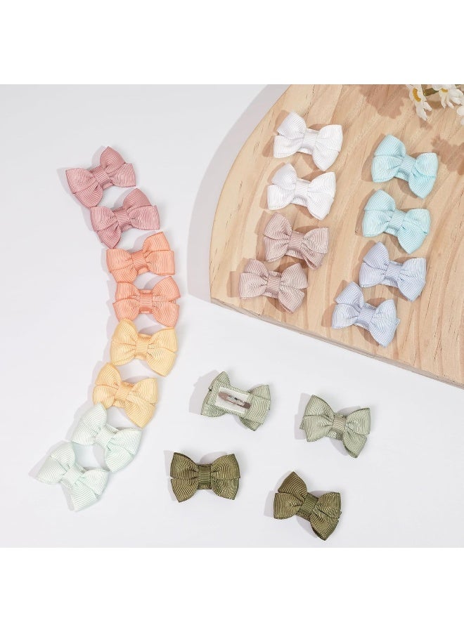 DED Baby Hair Clips 40 Pieces 20 Colors in Pairs Baby Bows Hair Pins Tiny 1.37" Hair Bows Alligator Clips for Girls Infants Toddlers - Image 5