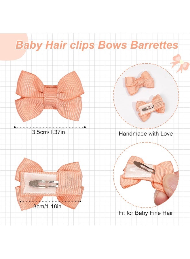 DED Baby Hair Clips 40 Pieces 20 Colors in Pairs Baby Bows Hair Pins Tiny 1.37" Hair Bows Alligator Clips for Girls Infants Toddlers - Image 2
