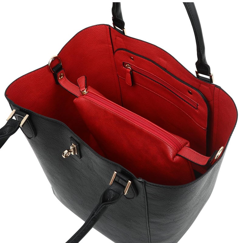 sqlp Large Work Tote Bag for Women Designer Purses and Handbags Big Bucket bags Womens Travel Shoulder Bag Black - Image 4