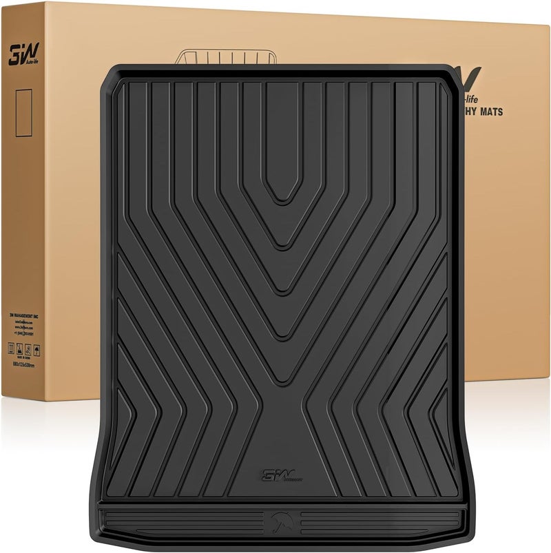 3W BMW 5 Series G30 Cargo Liner Fit for 2017-2023 All Weather TPE Trunk Mats Custom Fit for BMW 5 Series 520i 530i 535i 540i 540d 550i Full Set Car Accessories (Not for 530e) - Image 1