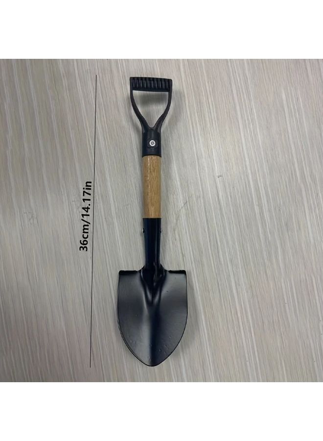مجرفة حديقة معدنية محترفة بمقبض خشبي ومجرفة حدائق مريحة - Image 3