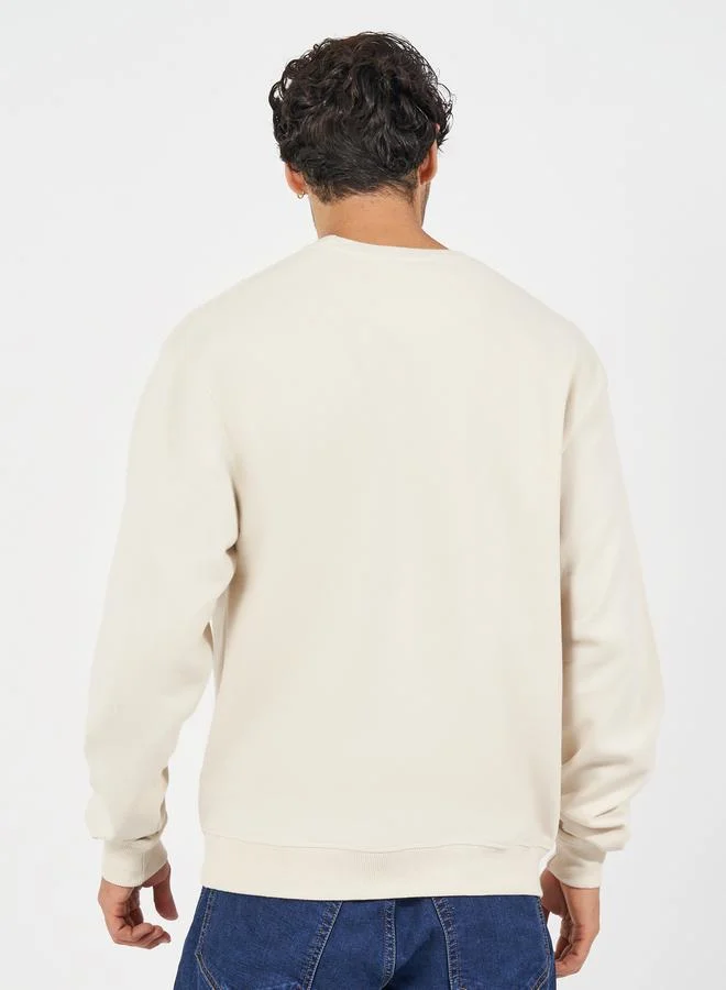 Styli Minimal Slogan Print Relaxed Fit Sweatshirt