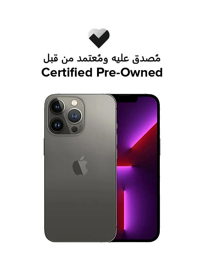 ابل  معتمد مسبقًا - آيفون 13 برو مع فيس تايم 128 جيجابايت جرافيت 5G - النسخة الدولية - Image 1