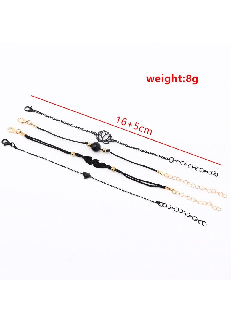 بيوينتي خلخال على شكل قلب وزهرة مكون من 4 قطع - Image 2