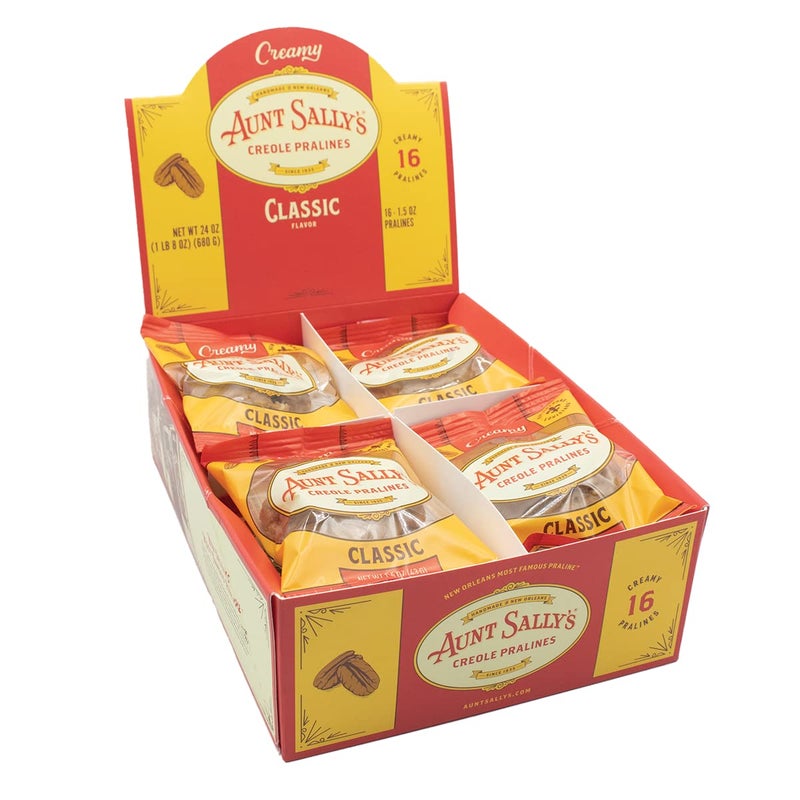 Aunt Sally's Aunt Sallys Creamy Classic Pralines 16 count box New Orleans Most Famous Praline Handmade Pecan Candy - Image 3