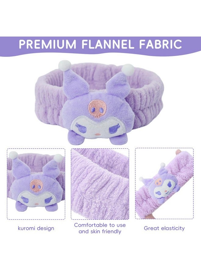 ماي كرييت عصابة رأس كورومي سبا للعناية بالبشرة وغسل الوجه من MAYCREATE®، عصابة معصم لطيفة لغسل الوجه، عصابة رأس مرنة من القطيفة لغسل الوجه للنساء ومجموعة من 3 قطع لغسل الوجه والمكياج - Image 3