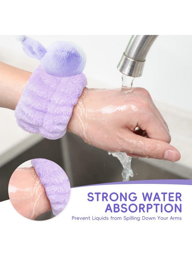 ماي كرييت عصابة رأس كورومي سبا للعناية بالبشرة وغسل الوجه من MAYCREATE®، عصابة معصم لطيفة لغسل الوجه، عصابة رأس مرنة من القطيفة لغسل الوجه للنساء ومجموعة من 3 قطع لغسل الوجه والمكياج - Image 5