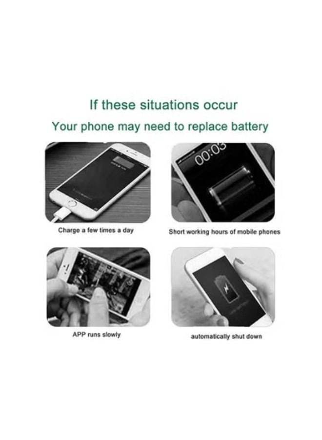 Captaintech 1715mAh Replacement Battery for iPhone 6s (Black) – High-Capacity Lithium-Ion Rechargeable Internal Battery with Flex Cable | Safe, Long-Lasting Power Cell for iPhone 6s | Quick Charging & Stable Performance | Ideal DIY Backup Battery Solution  - Image 2
