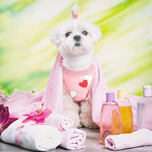 KUTKUT Small Dog Kitten Cute Heart Print Fashion Soft Flannel Fleece Shirt for Small Puppy/Cat, Winter Shirt for Maltese, Yorkii etc (Size: M, Chest: 40 cm, Back Length: 30 cm) - Image 5