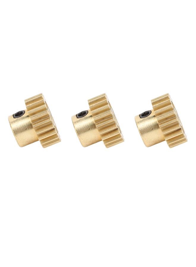 3Pcs RC Car Gear Copper M0.8 3.175mm Diameter Remote Control Car Motor Gear Replacement 17T