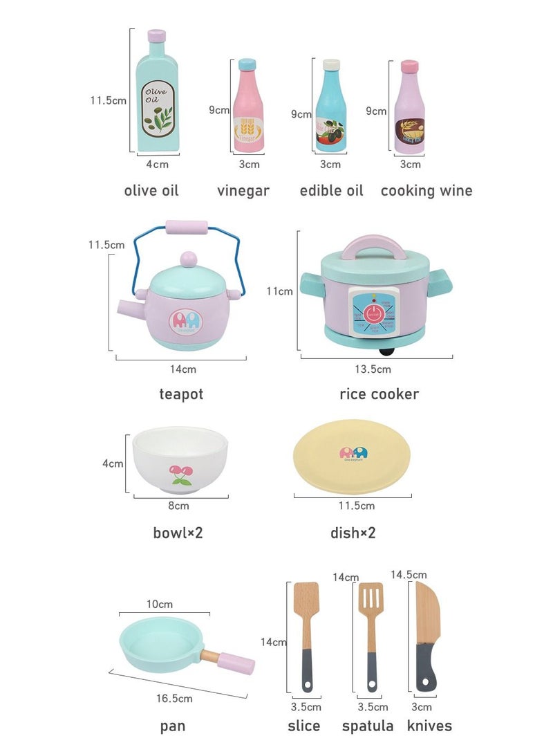 JSAITOYS Indoor Pretend Toys Large Wooden Kitchen With Accessories Oven And Refrigerator For Kids - Image 4