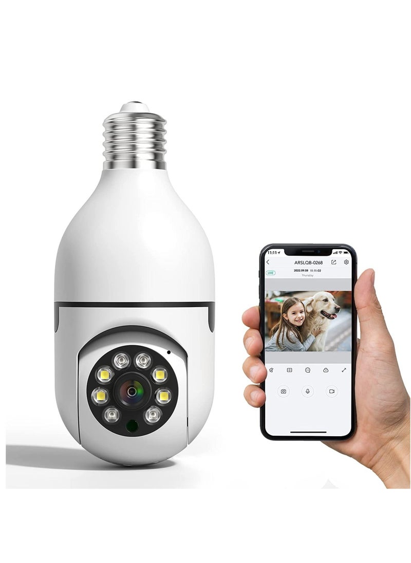 ELTRAZONE - Light Bulb Security Camera, E27 Wireless WiFi Outdoor Security Camera, 1080P 2.4GHz WiFi Smart Home Surveillance Cam 355 Degree with Two-Way Audio, Night Vision, Motion Detection, Work with Alexa - Image 1
