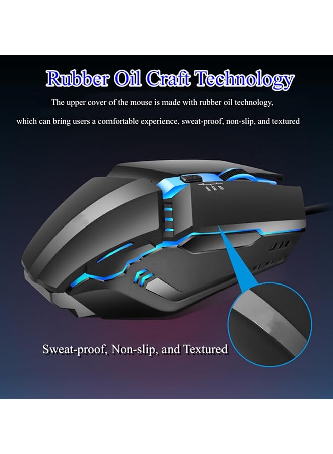 Wired Gaming Mouse With Rainbow Backlight Usb Computer Mouse For Windows Pc Desktop Laptop Rgb For Mac - Image 3
