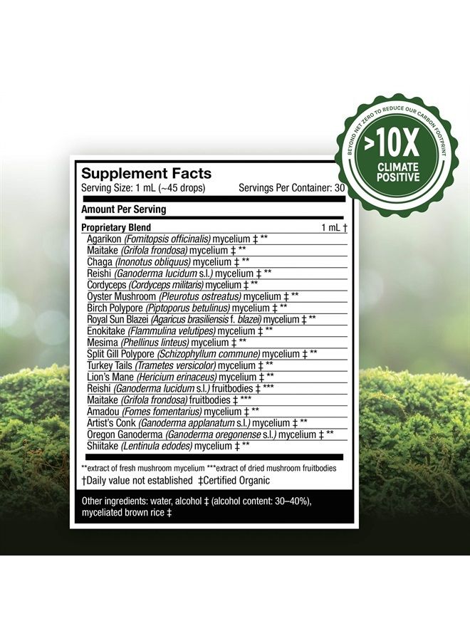 Host Defense , MyCommunity Extract, Advanced Immune Support, Mushroom Supplement with Lion's Mane and Reishi, Plain, 1 fl oz - Image 2