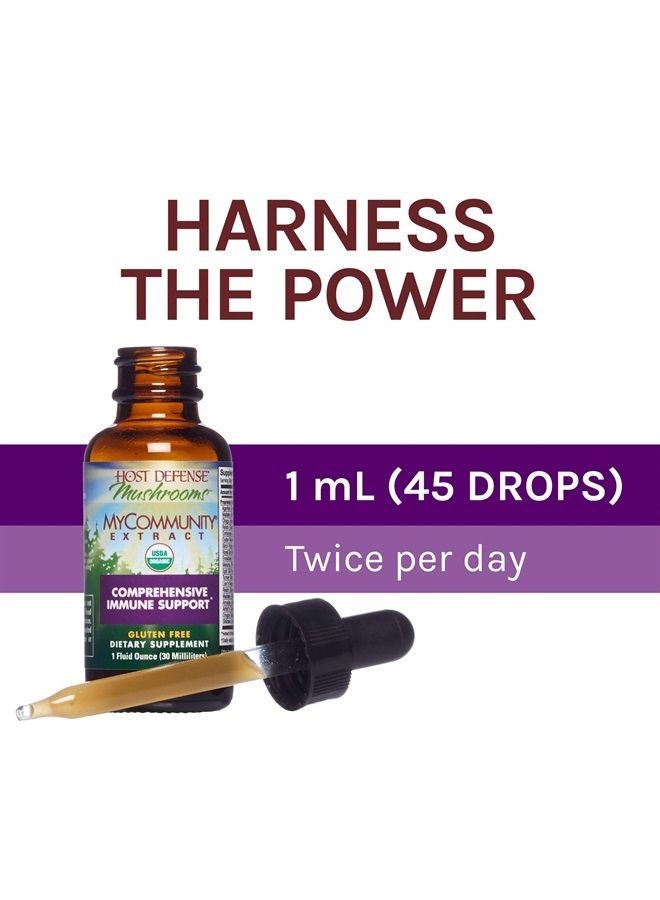 Host Defense , MyCommunity Extract, Advanced Immune Support, Mushroom Supplement with Lion's Mane and Reishi, Plain, 1 fl oz - Image 4