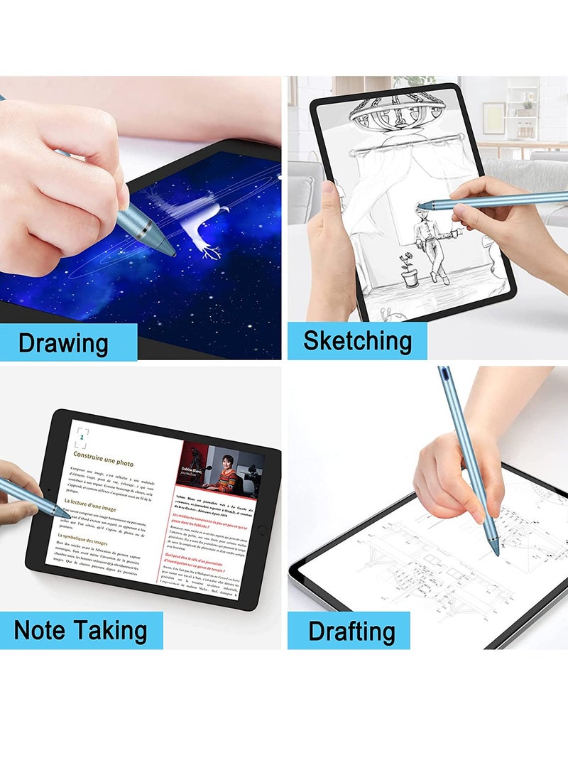 DUSALA Active Stylus Pen for Touch Screens 1.5mm Fine Point Rechargeable Digital Pencil Capacitive Pen Fine Point Stylus Pen Pencil Compatible with iPhone iPad and Other Tablets Blue - Image 5