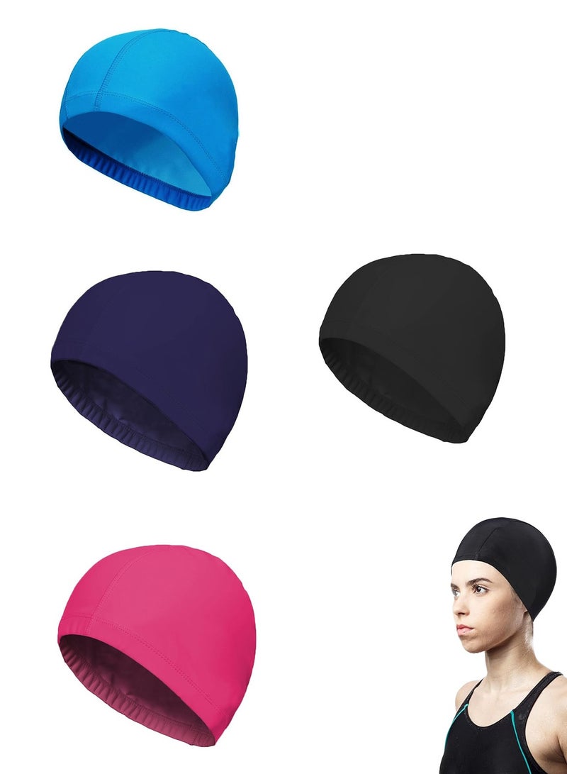 بيوينتي 4 قطع نايلون سبانديكس قماش نايلون قبعة سباحة قماش قماش السباحة قبعة سباحة مرنة للسباحة