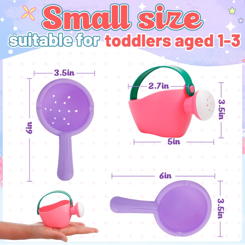Biubee Bath Toys for Toddlers Age 1-3 - Small Baby Bath Tub Swimming Pool Water Table Toys, Soft Mold Free Water Toys Fun Tactile Training Newborn Gifts, Pink, 3Pack - Image 4
