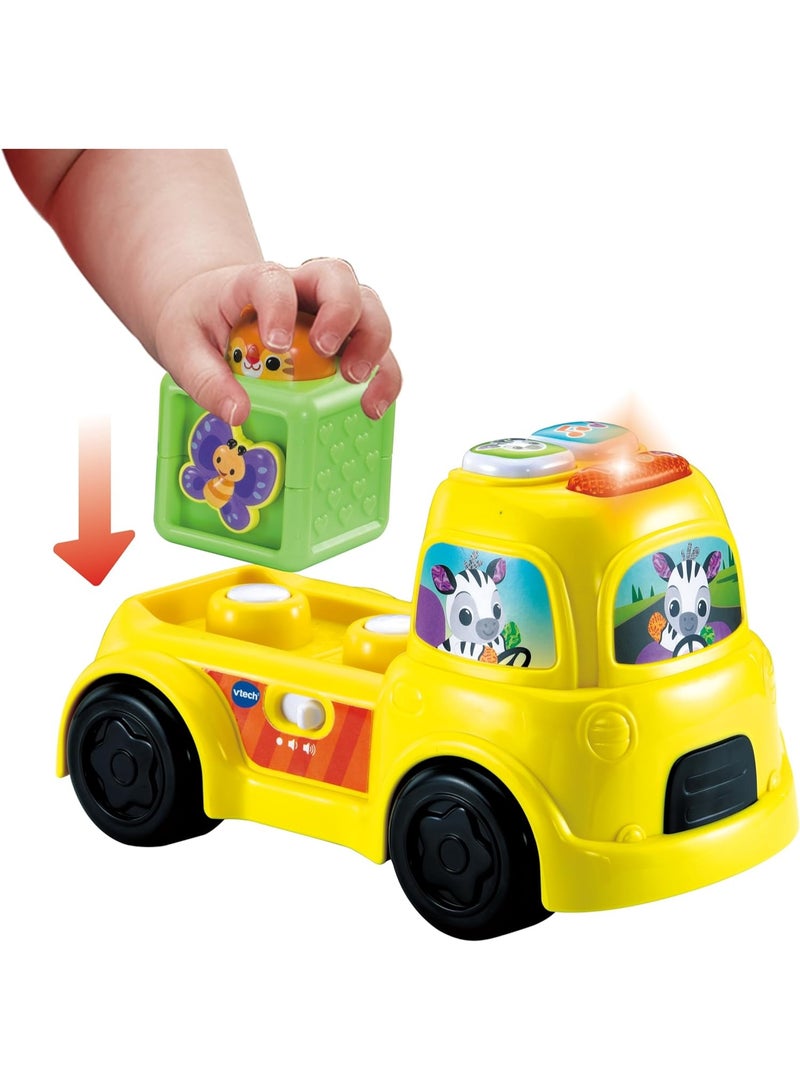 VTech Baby شاحنة فتيك بيبي بوب-أ-بلوك، لعبة تعليمية تفاعلية، لعبة حسية، تطور المهارات الحركية، تعلم الأرقام والأشكال والملمس، مناسبة للأعمار من 6، 9، 12 شهرًا فما فوق، النسخة الإنجليزية - Image 3