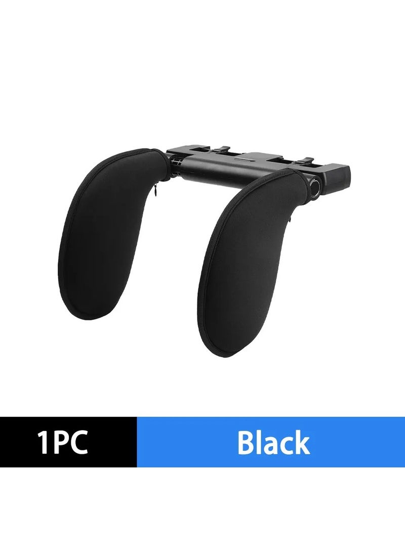 AROAQ Car Seat Headrest Pillow, Travel Rest Sleeping Headrest Support, Adjustable Angle Car Headrest Pillow With Hook, Comfortable Car Seat U Shaped Headrest Support For Kids Adults, (1pc, Cloth Black) - Image 1