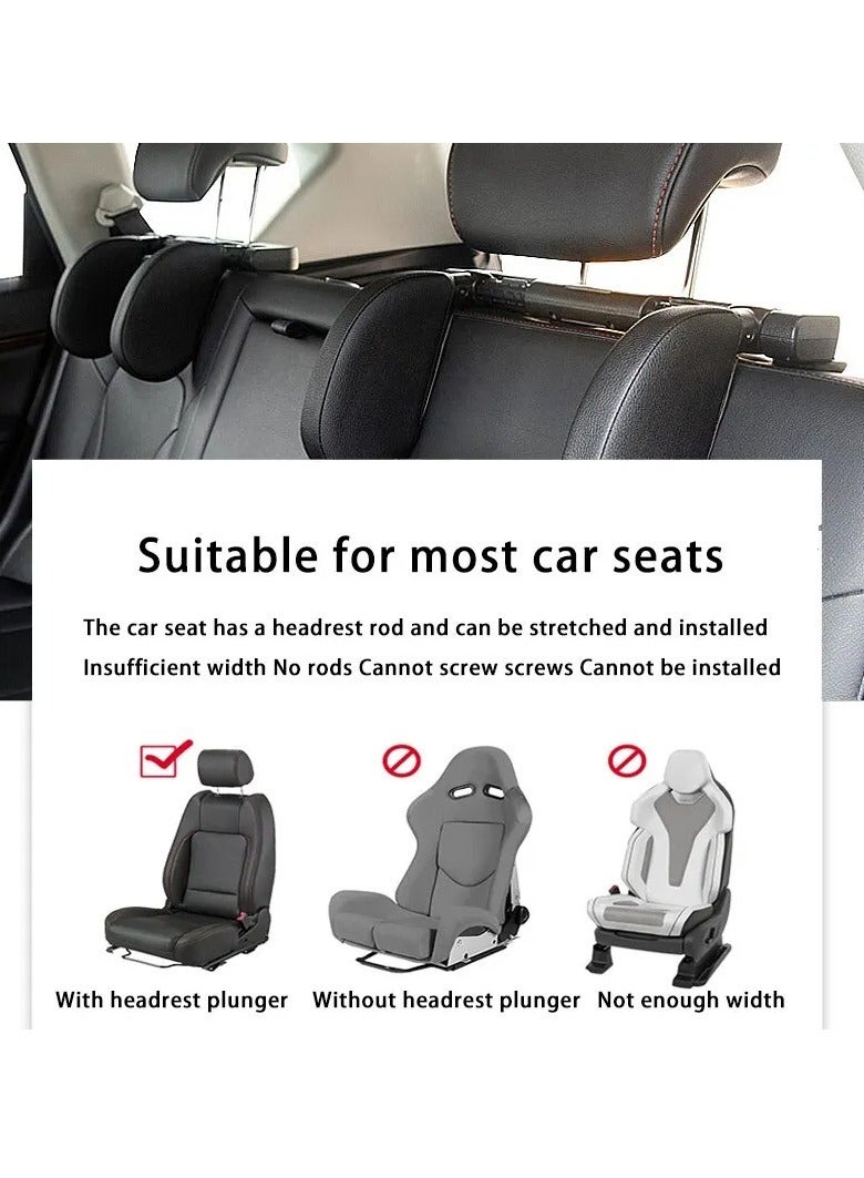AROAQ Car Seat Headrest Pillow, Travel Rest Sleeping Headrest Support, Adjustable Angle Car Headrest Pillow With Hook, Comfortable Car Seat U Shaped Headrest Support For Kids Adults, (1pc, Cloth Black) - Image 5