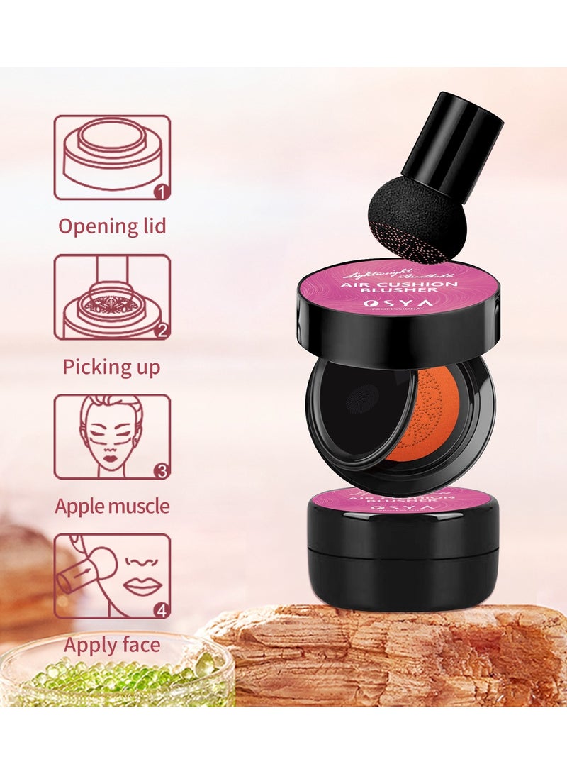 OSYA مجموعة أحمر الخدود OSYA AIR CUSHION، أحمر خدود طبيعي للخدود، أحمر خدود عالي الصبغة سهل الدمج، مجموعة أحمر خدود #04 غير عادية - Image 2