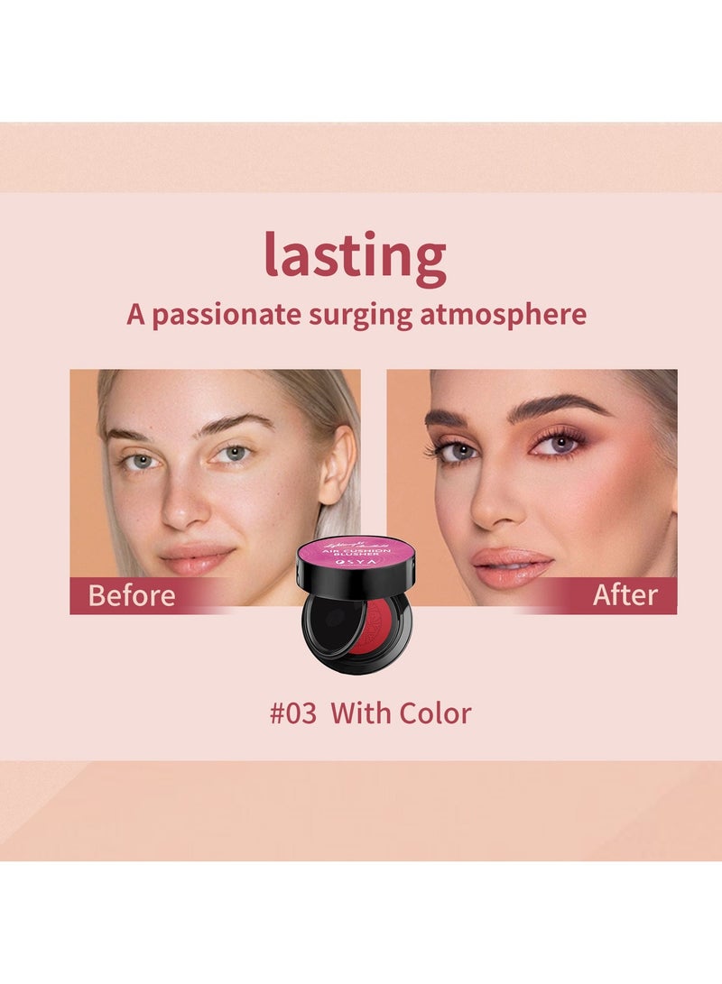 OSYA مجموعة أحمر الخدود OSYA AIR CUSHION، أحمر خدود طبيعي للخدود، أحمر خدود عالي الصبغة سهل الدمج، مجموعة أحمر خدود #04 غير عادية - Image 4