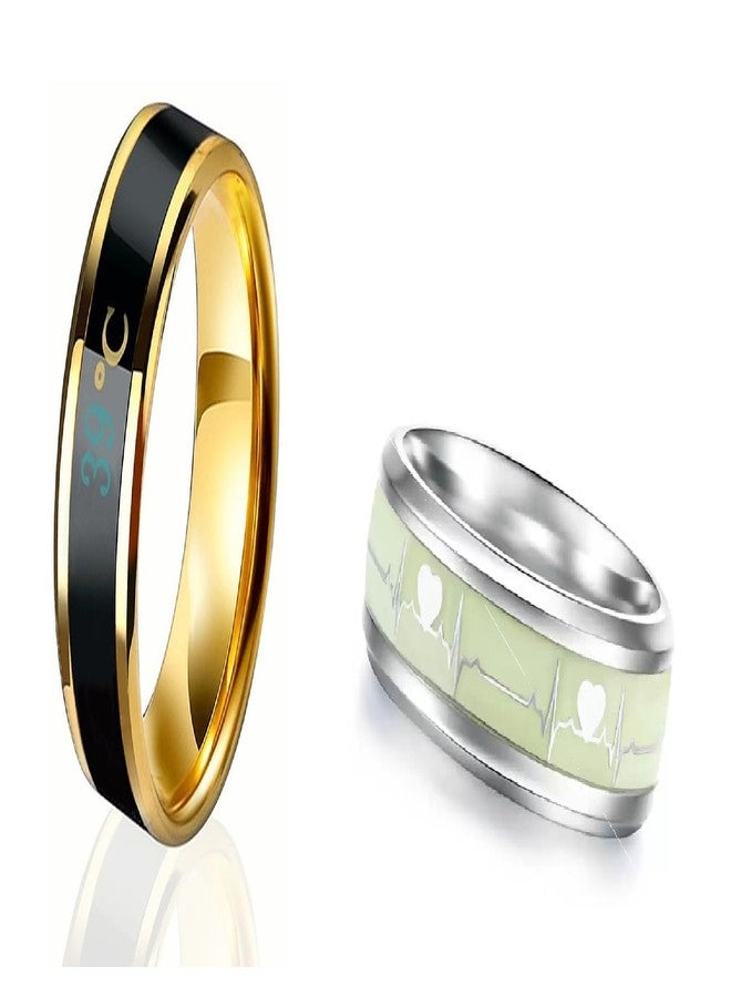 IGA COLLECTION Valentine Stylish Fashionable Latest Combo ECG & Gold Temperature Ring W1 (18) - Image 1
