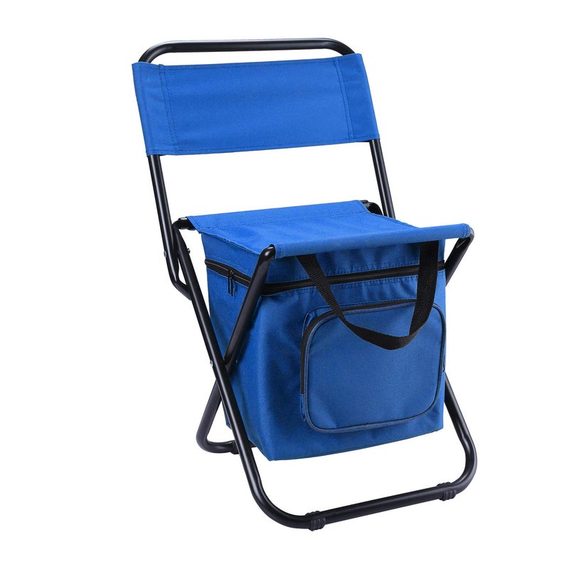 LEADALLWAY Fishing Chair with Cooler Bag Foldable Compact Fishing StoolCamouflage