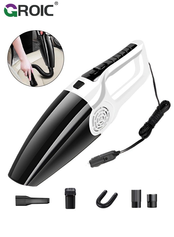 GROIC Portable Car Vacuum Cleaner,120W 4500pa High Power Wired Car Vacuum Cleaner,Auto Accessories Cleaning Tool Kit,Car Interior Detailing(White) - Image 1