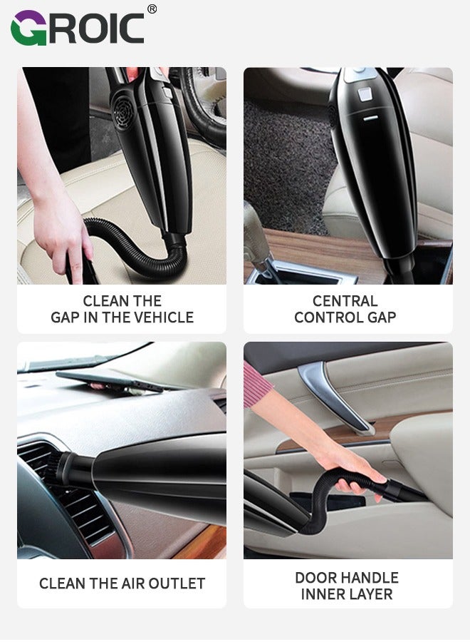 GROIC Portable Car Vacuum Cleaner,120W 4500pa High Power Wired Car Vacuum Cleaner,Auto Accessories Cleaning Tool Kit,Car Interior Detailing(White) - Image 3