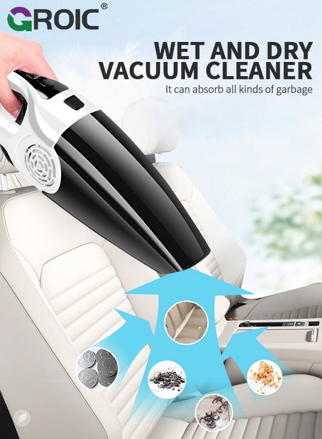 GROIC Portable Car Vacuum Cleaner,120W 4500pa High Power Wired Car Vacuum Cleaner,Auto Accessories Cleaning Tool Kit,Car Interior Detailing(White) - Image 2