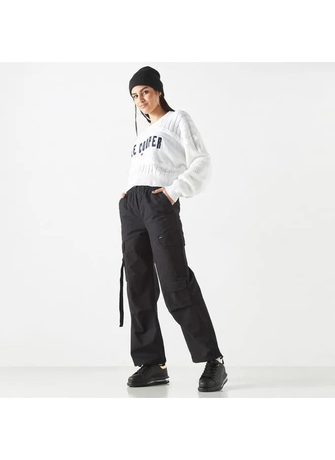 Lee Cooper Lee Cooper Embroidered Cable Knit Sweater