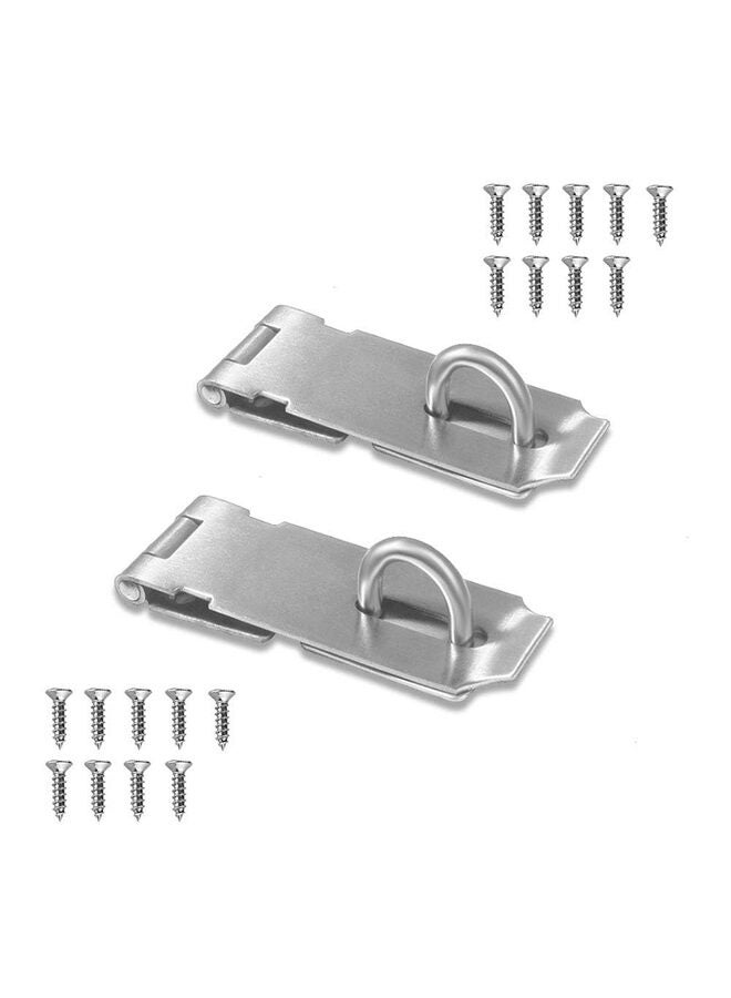 Door Locks Hasp Latch,Stainless Steel Surety Packlock Clasp Hasp Lock Latch, Extra Thick Gate Lock Hasp with Screws Brushed Finish 2 Pack(4INCH) - Image 1