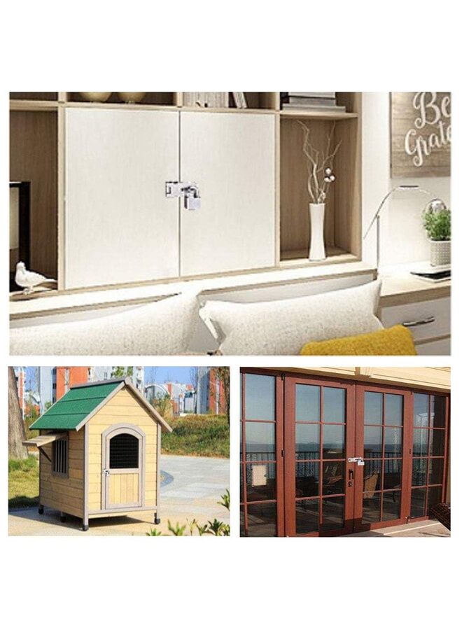 Door Locks Hasp Latch,Stainless Steel Surety Packlock Clasp Hasp Lock Latch, Extra Thick Gate Lock Hasp with Screws Brushed Finish 2 Pack(4INCH) - Image 4