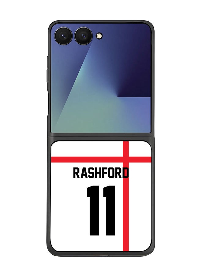 Stylizedd For Samsung Galaxy Z Flip7 Case,Slim fit Camera Protection, Shockproof Thin Phone cover  - Football - England,  RashFord