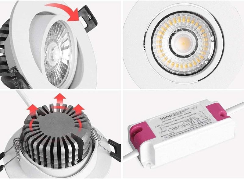 Spotlight,Ultra-Thin Bright Commercial Recessed Spotlight 12Wet Panel Lamp Outdoor Lights/12W,4000k-20W - Image 5