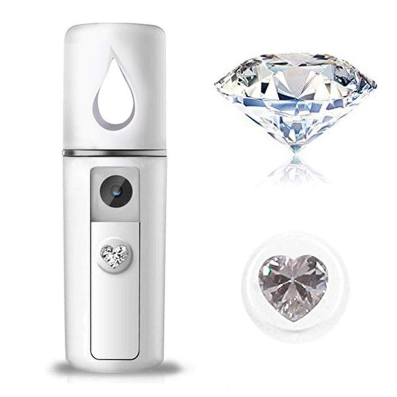 Nano Facial Steamer Mist Spray Eyelash Extensions Cleaning Pores Water SPA Moisturizing Hydrating Face Sprayer USB Rechargeable Mini Beauty Device Summer Gives You Cool White