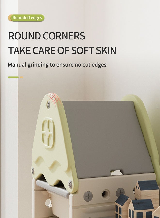 JSAITOYS Tree House Multifunctional Kids Storage Rack - Eco-friendly HDPE Material, Safe Rounded Corners PTY11604 - Image 3
