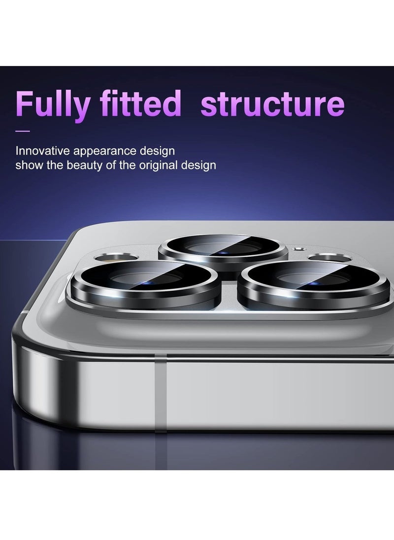 Raxoom Camera Lens Protector for iPhone 14 Pro/iPhone 14 Pro Max, Alloy Metal Camera Cover with Tempered Glass Screen Protector Accessories,Scratch Resistant,Easy to Install (Silver) - Image 5