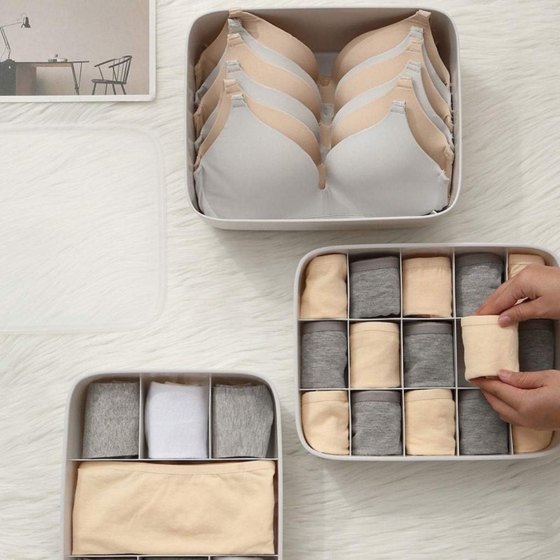 VIPREKHO VIPREKHO Plastic Underwear Storage Box No Compartment Organizer Storage Box with Lid Can be Stacked Bra Storage Box for Bra Ties Panties Underwear Socks Storage Pack of 1  - Image 3