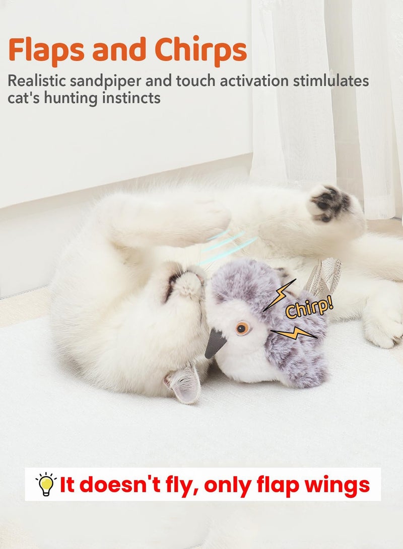 لينند لعبة القط صفعة الطيور ( لا تطير ) ، نابض بالحياة الشنقب سقسقة ، لمسة قابلة للشحن تفعيل لعبة القط القط التفاعلية لعبة رياضية لجميع أنواع القطط - Image 2