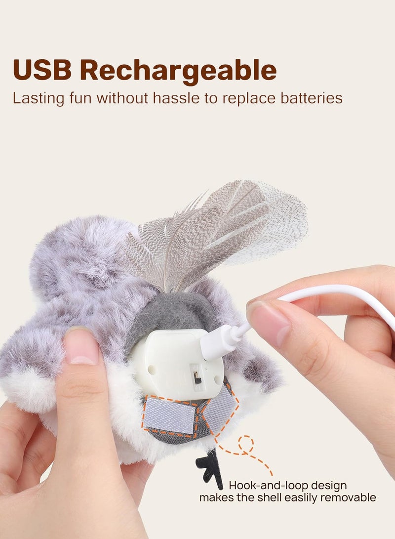 لينند لعبة القط صفعة الطيور ( لا تطير ) ، نابض بالحياة الشنقب سقسقة ، لمسة قابلة للشحن تفعيل لعبة القط القط التفاعلية لعبة رياضية لجميع أنواع القطط - Image 5