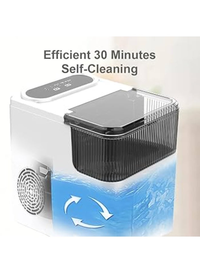 أندول صانعة الثلج Andowl CE8 للكونترتوب، ماكينة صنع مكعبات الثلج الكهربائية المحمولة 200 واط، إنتاج سريع ومدمج للمنزل والمكتب والحفلات  - Image 5