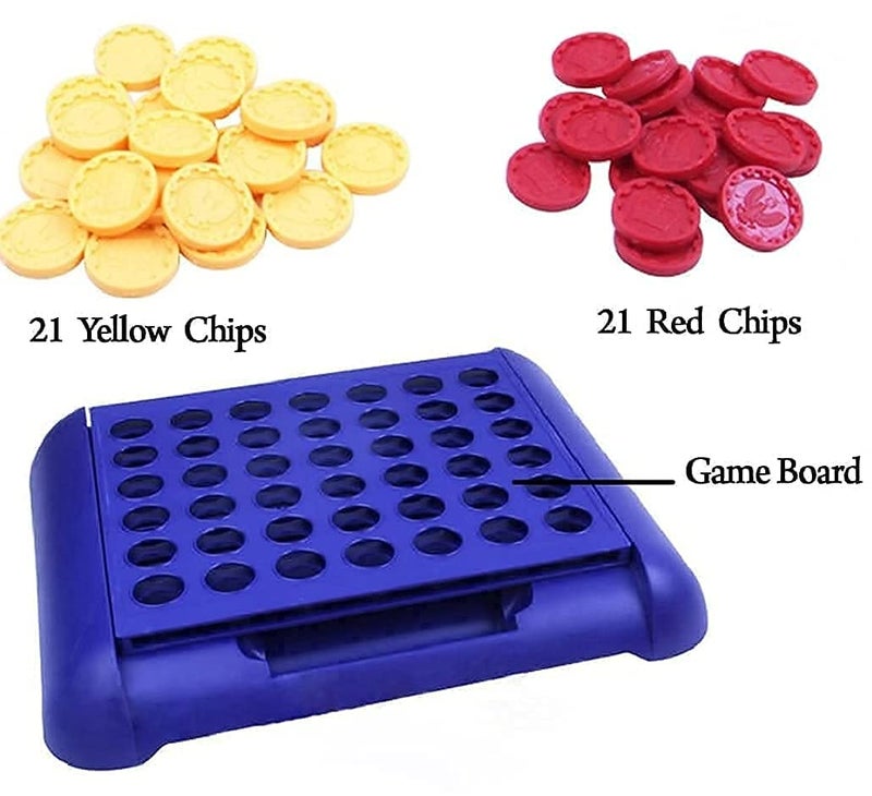 SHUYUE 4 in A Row Board Games Foldable Line up 4 Toys Children's Educational for Kids Blue - Image 4